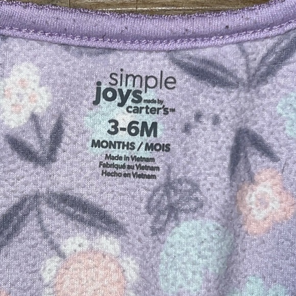 Simple Joys made by Carter's Lavender Floral Fleece Footed Pajamas - Picture 2 of 2